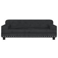 Kinderbank 90x53x30 cm fluweel zwart - thumbnail