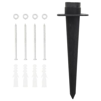 VidaXL Tuinstopcontact met grondpin 4-wegs steen-look grijs