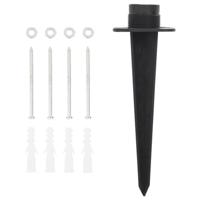 VidaXL Tuinstopcontact met grondpin 4-wegs steen-look grijs - thumbnail