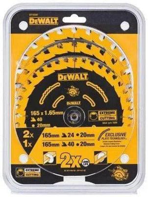 DeWalt Accessoires dt10397-qz cirkelzaagbladenset extreme 165x20 | 3 stuks - dt10397-qz