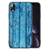Apple iPhone XR Houten Print Telefoonhoesje Wood Blue - thumbnail