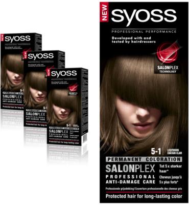 Syoss Color baseline 5-1 lichtbruin haarverf 1 Set