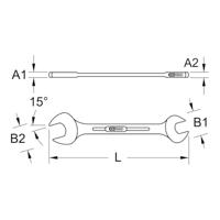 KS Tools 518.0704 518.0704 Dubbele steeksleutel Sleutelbreedte (metrisch) 10 - 11 mm - thumbnail