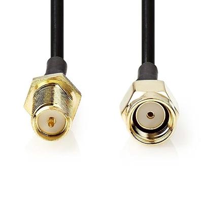 Nedis Antennekabel | RP-SMA Male | RP-SMA Female | Verguld | 50 Ohm | Enkelvoudig Afgeschermd | 2.00 m | Rond | PVC | Zwart | Label - CSGL02210BK20 Nedis Antennekabel | RP-SMA Male | RP-SMA Female | Verguld | 50 Ohm | Enkelvoudig Afgeschermd | 2.00 m | Rond | PVC | Zwart | Label - CSGL02210BK20