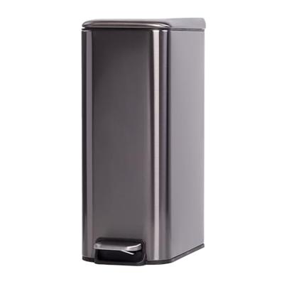 QUVIO Prullenbak - 8L - Metaal - Antraciet