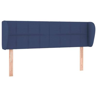 Hoofdbord met randen 147x23x78/88 cm stof blauw