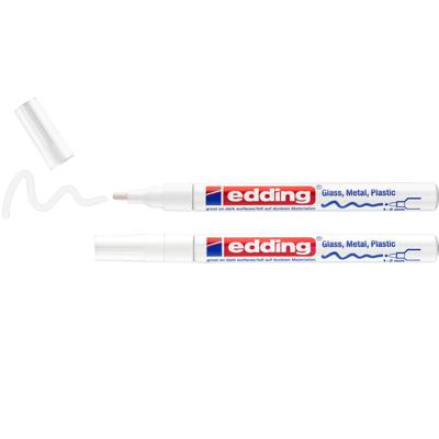 Paintmarker edding 751 oliebasis 1-2mm wit bls 2x