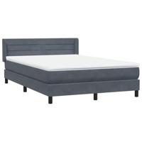 Boxspring met matras fluweel donkergrijs 140x210 cm - thumbnail