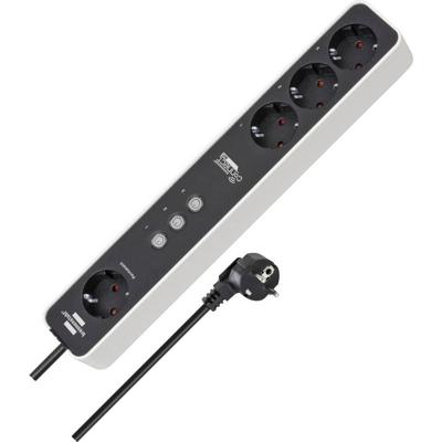 Brennenstuhl 1153240627 Stekkerdoos Wit, Zwart Randaarde stekker 1 stuk(s)