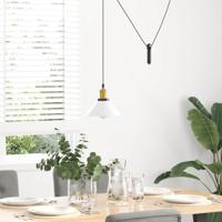 Hanglamp in hoogte verstelbaar E27 22 cm metaal glanzend wit - thumbnail