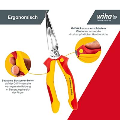 Wiha Punttang Professional electric | met snijvlak | rechte vorm | 200 mm | 8" - 26727 - 26727 - thumbnail