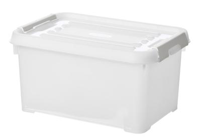 Curver 243813 Opbergbox HANDY Stapelbaar (l x b x h) 490 x 390 x 250 mm Transparant, Zilver 1 stuk(s)