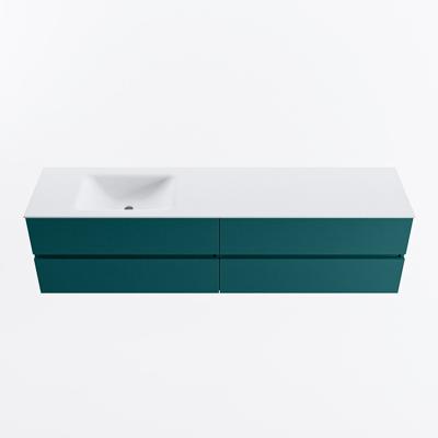 MONDIAZ VICA 190cm badmeubel onderkast Smag 4 lades. Wastafel CLOUD links zonder kraangat, kleur Talc.