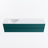 MONDIAZ VICA 190cm badmeubel onderkast Smag 4 lades. Wastafel CLOUD links zonder kraangat, kleur Talc. - thumbnail