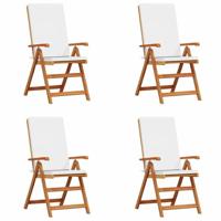 Tuinstoel 4 pcs Bruin 57 x 71.5 x 104cm Massief teakhout - thumbnail