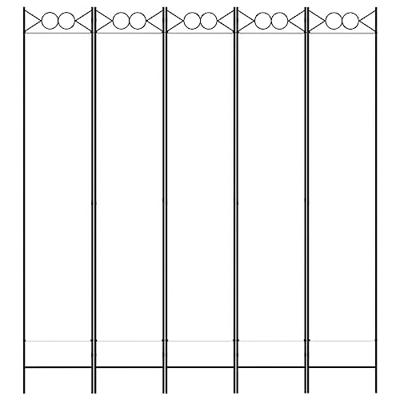 Kamerscherm met 5 panelen 200x220 cm stof wit
