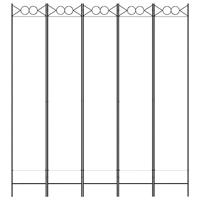 Kamerscherm met 5 panelen 200x220 cm stof wit - thumbnail