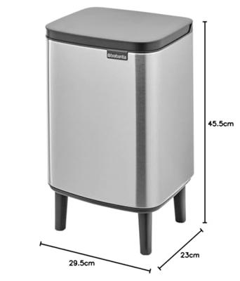 Brabantia Bo hi afvalemmer 12 liter met kunststof binnenemmer matt steel fingerprint proof - thumbnail