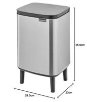 Brabantia Bo hi afvalemmer 12 liter met kunststof binnenemmer matt steel fingerprint proof - thumbnail