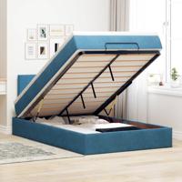 Ottoman bed met matras 180x200 cm fluweel donkerblauw - thumbnail