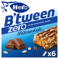 Tussendoortje Hero B'tween melkchocolade zero 6pack reep 20gr - thumbnail