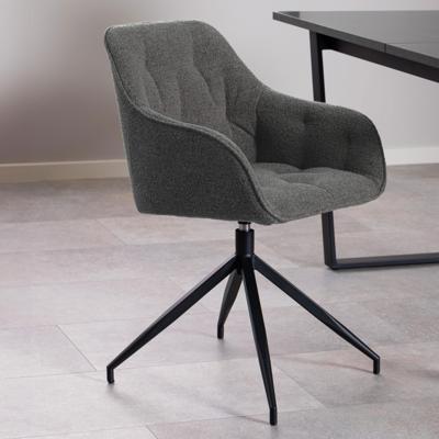 Bendt Draaibare Eetkamerstoel 'Loren' Bouclé, kleur Antraciet Bendt Draaibare Eetkamerstoel 'Loren' Bouclé, kleur Antraciet