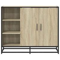 Dressoir 92x35x76 cm bewerkt hout sonoma eikenkleurig - thumbnail