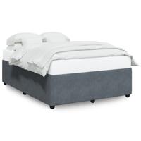 Bedframe zonder matras 140x190 cm fluweel donkergrijs - thumbnail