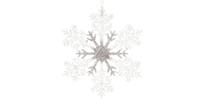 Sneeuwvlok plc hang d32c transparant/zilver kerstbal hangdeco kerst Decoris - Decoris - thumbnail