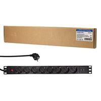 LogiLink PDU8C02 energiedistributie 1U Zwart 8 AC-uitgang(en) - thumbnail