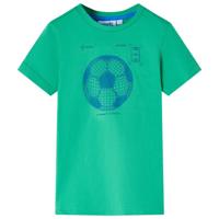Kindershirt met voetbalprint 128 groen - thumbnail