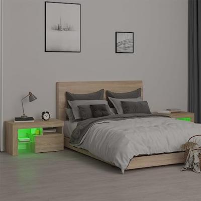 Nachtkastjes 2 st LED-verlichting 70x36,5x40 cm sonoma eiken