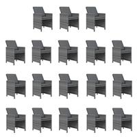 19-delige Tuinset met kussens poly rattan grijs - thumbnail