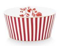 Pip Studio Royal Stripes Kom Donkerroze 12cm - thumbnail