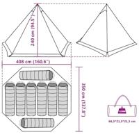 Tipitent 6-persoons waterdicht grijs en oranje - thumbnail