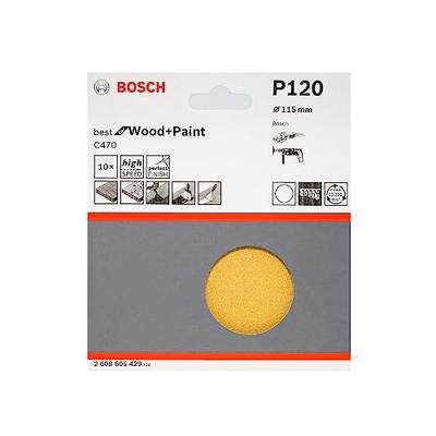 Bosch Accessories 2608605429 Schuurpapier voor schuurschijf Met klittenband, Ongeperforeerd Korrelgrootte (num) 120 (Ø) 115 mm 10 stuk(s)
