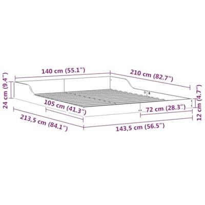 Bedframe Wasbruin 140 x 210 cm Massief grenenhout