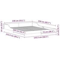 Bedframe Wasbruin 140 x 210 cm Massief grenenhout - thumbnail