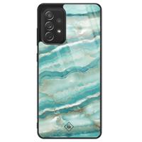 Samsung Galaxy A72 glazen hardcase - Marmer azuurblauw - thumbnail