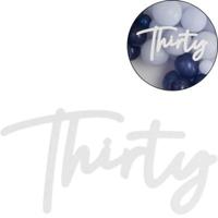 Ginger Ray decoratiebord thirty wit 70 cm | 10 stuks - thumbnail