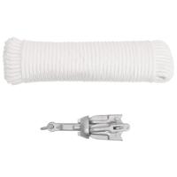 VidaXL Anker met touw inklapbaar 0,7 kg thermisch verzinkt gietijzer - thumbnail