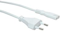 VALUE Euro stroomkabel met platte stekker naar C7, 2 polig, wit, 1,8 m - thumbnail