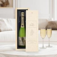 Wijn in gegraveerde kist - Vintense Blanc alcoholvrij - thumbnail