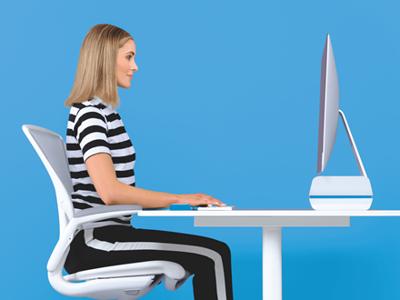 Leitz Ergo WOW verstelbare monitorstandaard, wit-blauw