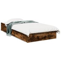 Bedframe met lades bewerkt hout gerookt eikenkleurig 90x190 cm - thumbnail