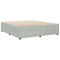 Bedframe zonder matras 200x200 cm fluweel lichtgrijs - thumbnail