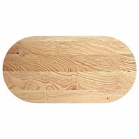 Tafelblad 140x60x2 cm ovaal massief eikenhout - thumbnail