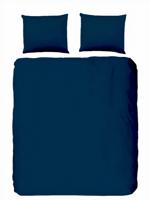HIP Dekbedovertrek "uni dessin" - Blauw - (240x200/220 cm) - Katoen Satijn - thumbnail
