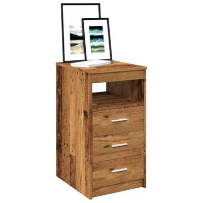 Ladekast 40x50x76 cm bewerkt hout oud houtkleurig