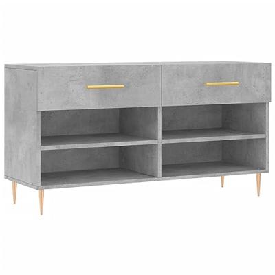 VidaXL Schoenenbank 102x35x55 cm bewerkt hout betongrijs VidaXL Schoenenbank 102x35x55 cm bewerkt hout betongrijs